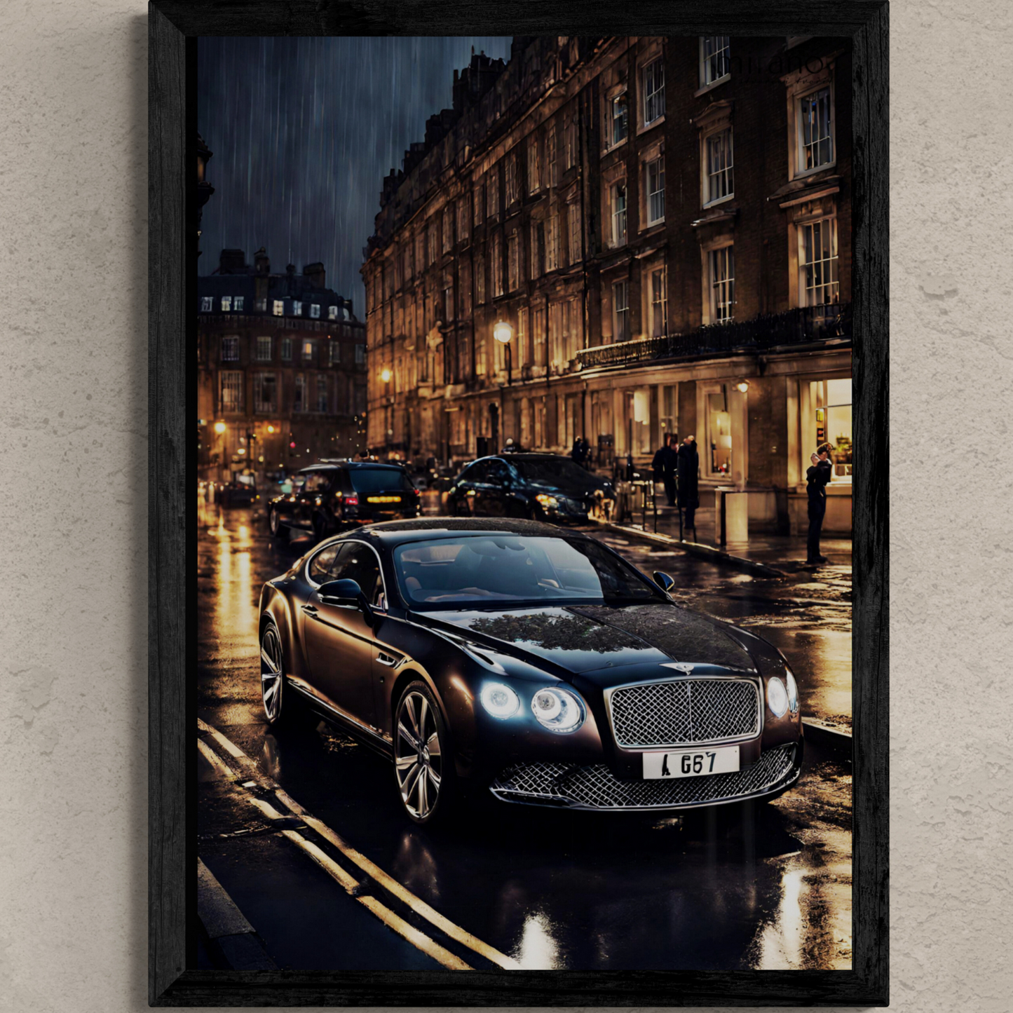Bentley v dešti