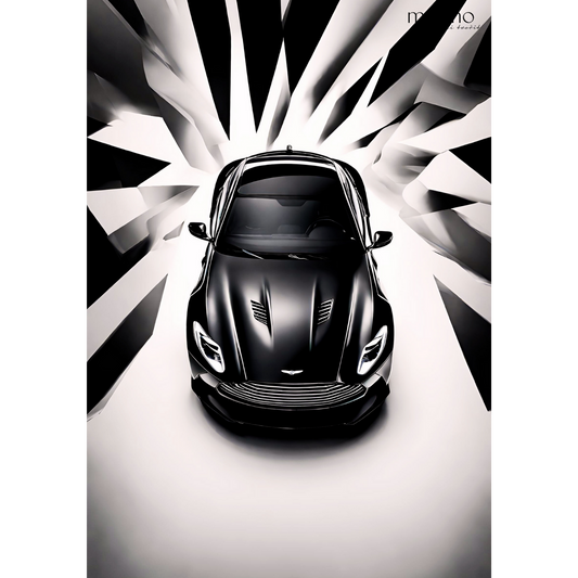 Aston Martin černo-bílá
